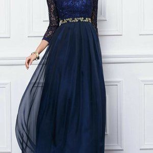Formal Dress, Navy Blue, Full Length, Size 6, Brand New, An $80 Value. Zapaka